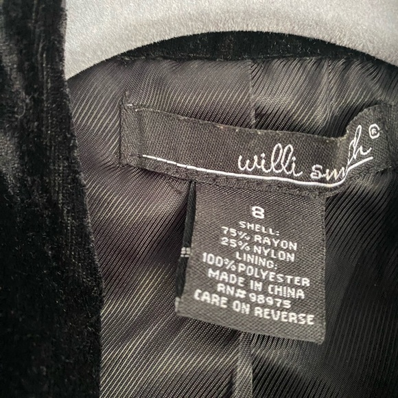 Will Smith Black Velvet Jacket with gold buttons size 8 Casual Boho - Picture 2 of 5